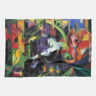 Picture with Cattle by Franz Marc, Vintage Art Tea Towel