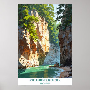 Pictured Rocks, Michigan, Beautiful Landscape Poster