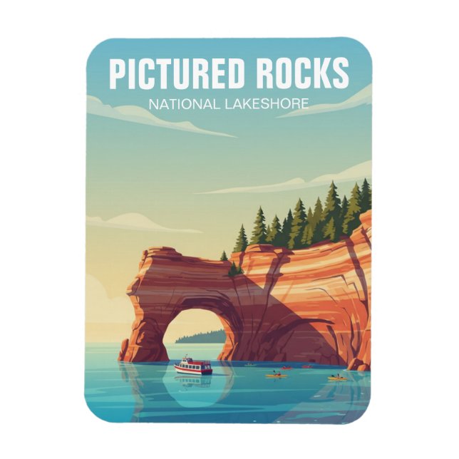 Pictured Rocks Michigan Travel Magnet (Vertical)