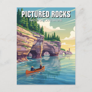 Pictured Rocks Michigan Travel Postcard