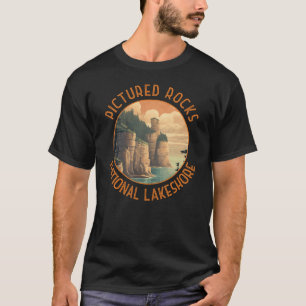 Pictured Rocks National Lakeshore Distressed Retro T-Shirt