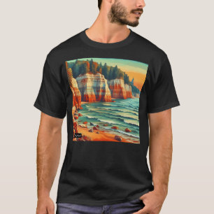 Pictured Rocks National Lakeshore Michigan, Colorf T-Shirt