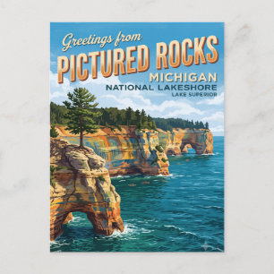 Pictured Rocks National Lakeshore Michigan Postcard