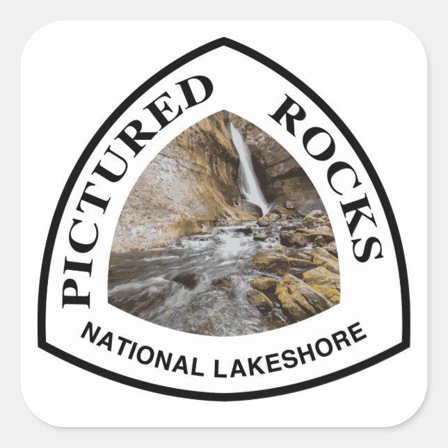 Pictured Rocks National Lakeshore Square Sticker (Front)