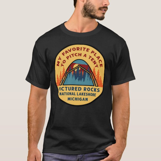 Pictured Rocks National Lakeshore Tent Patch  T-Shirt (Front)