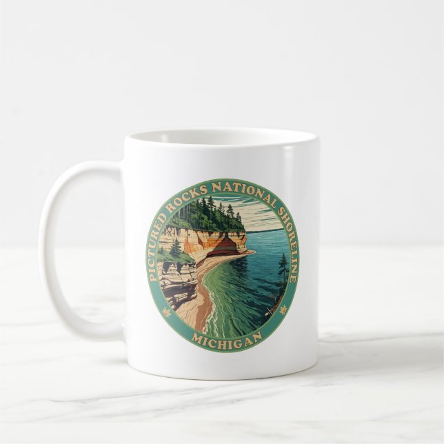Pictured Rocks National Shoreline Michigan Coffee Mug (Left)