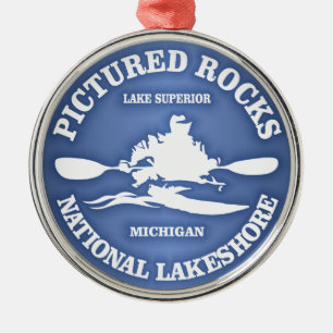 Pictured Rocks (rd) Metal Tree Decoration