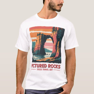 Pictured Rocks – Vintage Travel Poster Art T-Shirt