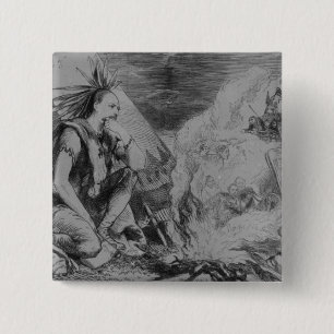 Pictures in the Fire! 15 Cm Square Badge