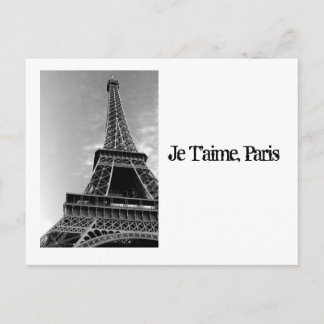 Pictures_of_Eiffel_Tower_black_and_white, Je T'... Postcard