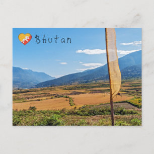 Picturesque agricultural landscape in rural Bhutan Postcard