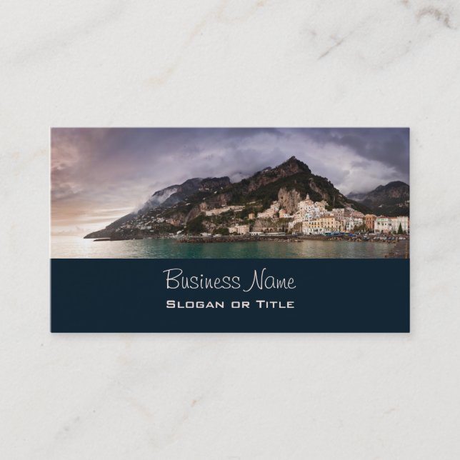 Picturesque Amalfi Coast, Italy Seaside Town Business Card (Front)