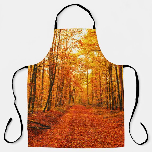 Picturesque Autumn Way Landscape Apron (Front)
