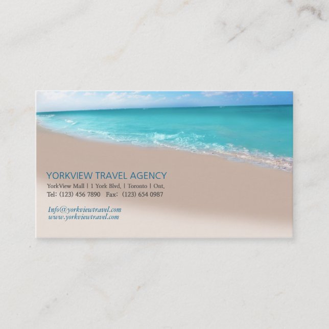 Picturesque Beach Sea Ocean Travel Business Card (Front)