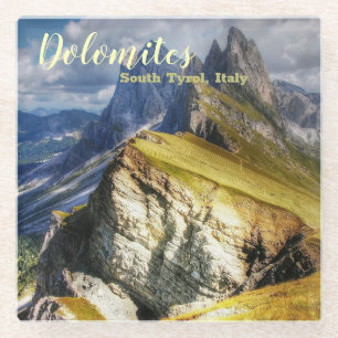 Picturesque Dolomites South Tyrol Italy Glass Coaster