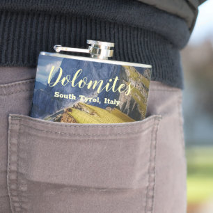 Picturesque Dolomites South Tyrol Italy Hip Flask