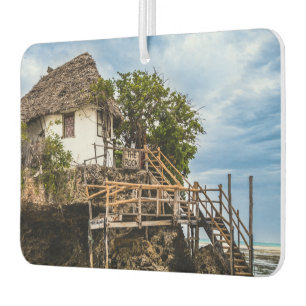 Picturesque house on a tropical coral outcrop car air freshener