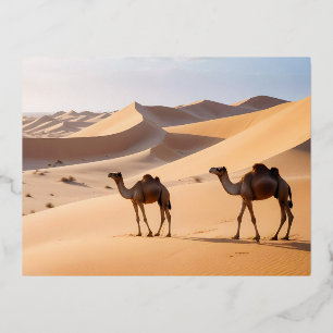 Picturesque Landscape Desert Sand Nature Tranquil Foil Holiday Postcard
