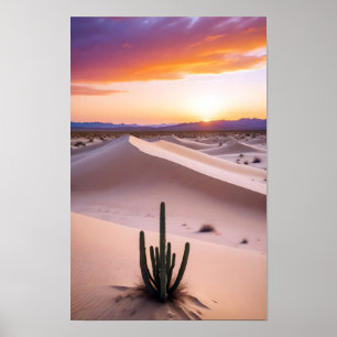 Picturesque Landscape Desert Sunset Nature Calm Poster