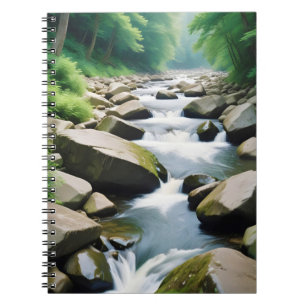 Picturesque Landscape Forest River Nature Tranquil Notebook