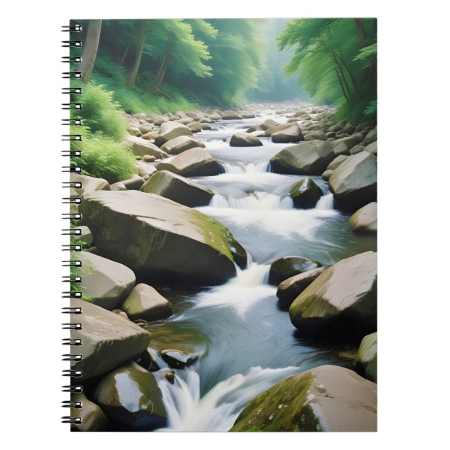 Picturesque Landscape Forest River Nature Tranquil Notebook (Front)