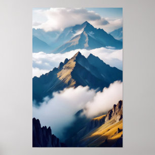 Picturesque Landscape Mountains Nature Tranquil Poster