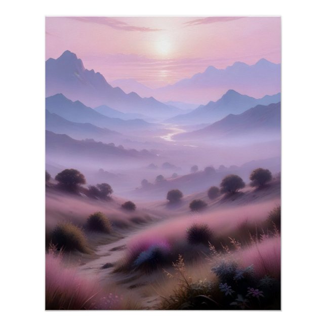 Picturesque Landscape Poster Background Wallpaper  (Front)