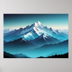 Picturesque Landscape Winter Nature Background Art Poster