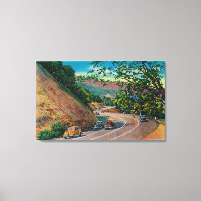 Picturesque Los Gatos Highway near Santa Cruz Canvas Print (Front)