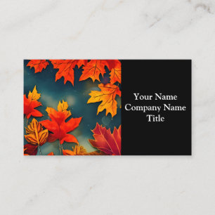 Picturesque Rustic Autumn Maple Leaves Business Card