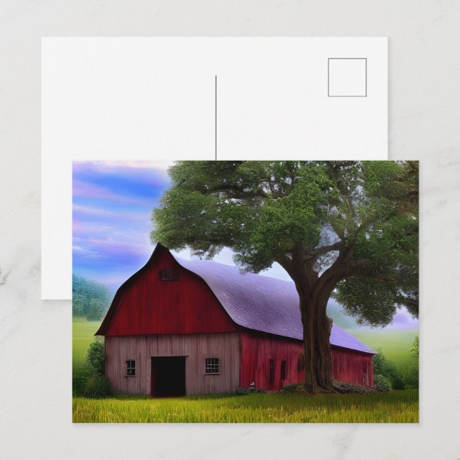 Picturesque Rustic Autumn Maple Leaves Postcard (Front/Back)