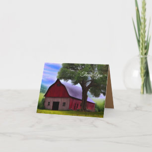 Picturesque Rustic Autumn Maple Leaves Thank You Card