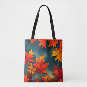 Picturesque Rustic Autumn Maple Leaves Tote Bag