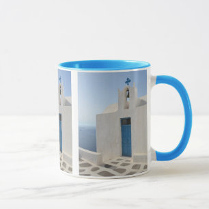 Picturesque Santorini Church Mug