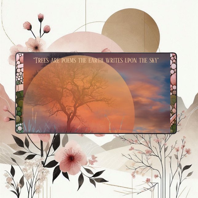 Picturesque Trees Are Poems Earth Writes Upon Sky Desk Mat (Picturesque Trees Are Poems Earth Writes Upon Sky Desk Mat)