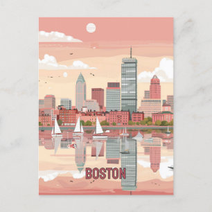 Picturesque View of Boston Skyline Postcard