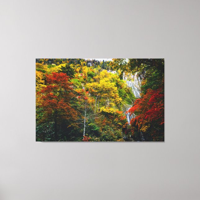 Picturesque View of Fall Hagoromo Falls Hokkaido Canvas Print (Front)