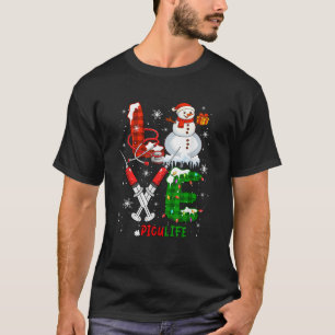 PICU Christmas Nurse Tools Stethoscope Snowman Fun T-Shirt