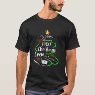 PICU Nurse Christmas Crew Nurse Squad Xmas Holiday T-Shirt
