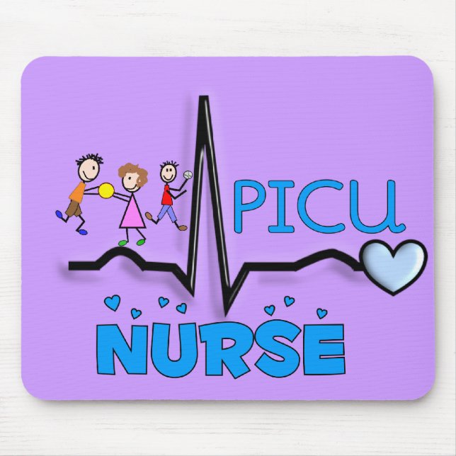 PICU Nurse Gifts-QRS Segment and Kids Design Mouse Mat (Front)