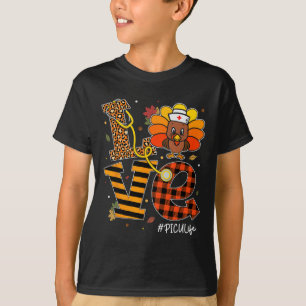 Picu Nurse Life Fall Nurse Turkey Thanksgiving Day T-Shirt