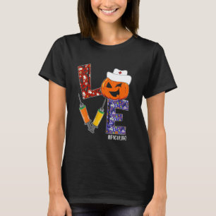 PICU Nurse Love Nurse Life Halloween Pumpkin Costu T-Shirt