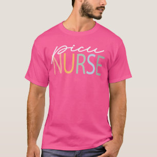 Picu Nurse Paediatrics Intensive Colourful Boho Re T-Shirt