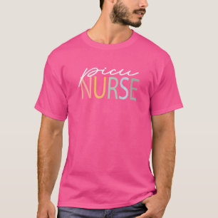 Picu Nurse Paediatrics Intensive Colourful Boho Re T-Shirt