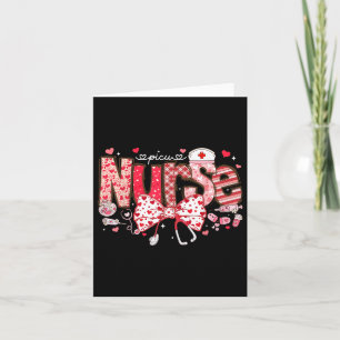 Picu Nurse Stethoscope Coquette Bow Heart Valentin Card