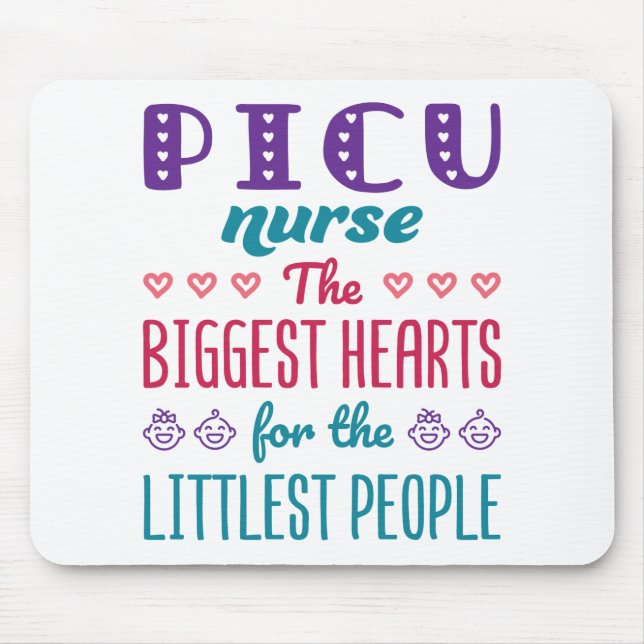 PICU Nurse the Biggest Hearts for Littlest People Mouse Mat (Front)