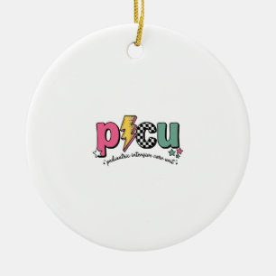 PICU Paediatrics Intensive Care Unit Nurse Shirt_1 Ceramic Tree Decoration