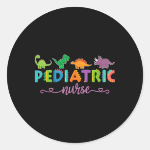 Picu Pediatric Nurse Dinosaurs Peds Nurse  Classic Round Sticker