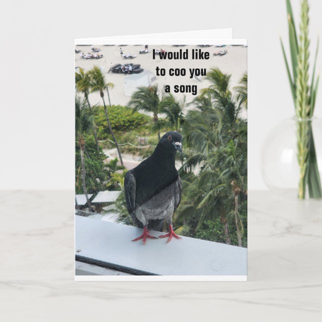 PIDGEON COOING *HAPPY BIRTHDAY* TO YOU! CARD (Front)