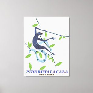 Pidurutalagala Sri Lanka travel poster. Canvas Print